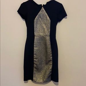 Short Sleeve Black Shiny Dress